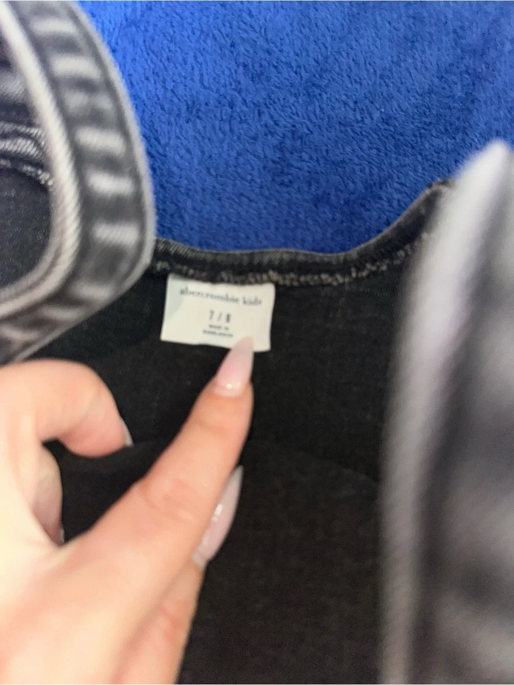 Abercrombie & Fitch Girls Denim Tank Top Dress Black Acid Wash Size 7/8 Pinafore
